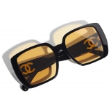 Chanel - Occhiali da Sole Quadrati - Nero Arancione - Chanel Eyewear