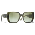 Chanel - Occhiali da Sole Quadrati - Verde Sfumato - Chanel Eyewear