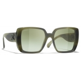 Chanel - Occhiali da Sole Quadrati - Verde Sfumato - Chanel Eyewear