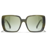 Chanel - Occhiali da Sole Quadrati - Verde Sfumato - Chanel Eyewear