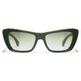 Chanel - Occhiali da Sole a Farfalla - Verde Scuro - Chanel Eyewear