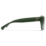 Chanel - Occhiali da Sole a Farfalla - Verde Scuro - Chanel Eyewear