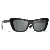 Chanel - Occhiali da Sole a Farfalla - Nero Grigio - Chanel Eyewear