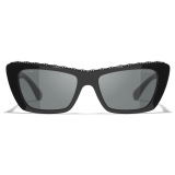 Chanel - Occhiali da Sole a Farfalla - Nero Grigio - Chanel Eyewear