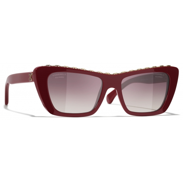 Chanel - Occhiali da Sole a Farfalla - Marrone Rosso - Chanel Eyewear