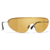 Chanel - Occhiali da Sole a Maschera - Argento Oro - Chanel Eyewear