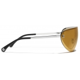 Chanel - Occhiali da Sole a Maschera - Argento Oro - Chanel Eyewear