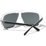 Chanel - Occhiali da Sole a Maschera - Bianco Nero Grigio - Chanel Eyewear
