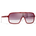 Chanel - Shield Sunglasses - Red White Blue Mirror - Chanel Eyewear