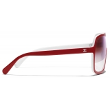 Chanel - Occhiali da Sole a Maschera - Rosso Bianco Blu Specchiate - Chanel Eyewear