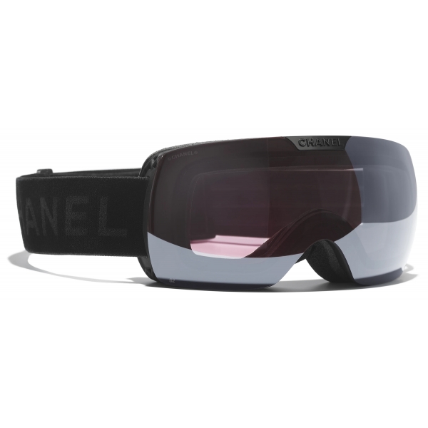 Chanel - Occhiali da Sole a Maschera - Nero Rosa Specchiate - Chanel Eyewear