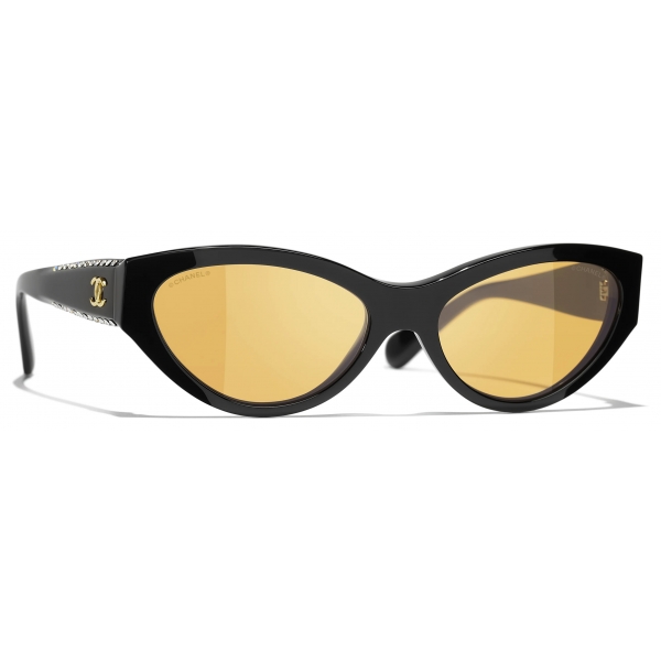 Chanel - Occhiali da Sole Cat-Eye - Nero Giallo - Chanel Eyewear