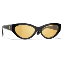 Chanel - Occhiali da Sole Cat-Eye - Nero Giallo - Chanel Eyewear