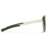 Chanel - Occhiali da Sole Pilota - Oro Chiaro Verde - Chanel Eyewear
