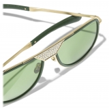 Chanel - Occhiali da Sole Pilota - Oro Chiaro Verde - Chanel Eyewear