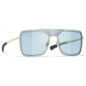 Chanel - Occhiali da Sole Pilota - Oro Chiaro Azzurro - Chanel Eyewear