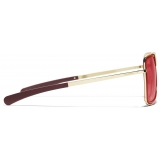 Chanel - Occhiali da Sole Pilota - Oro Chiaro Rosso - Chanel Eyewear