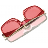 Chanel - Occhiali da Sole Pilota - Oro Chiaro Rosso - Chanel Eyewear