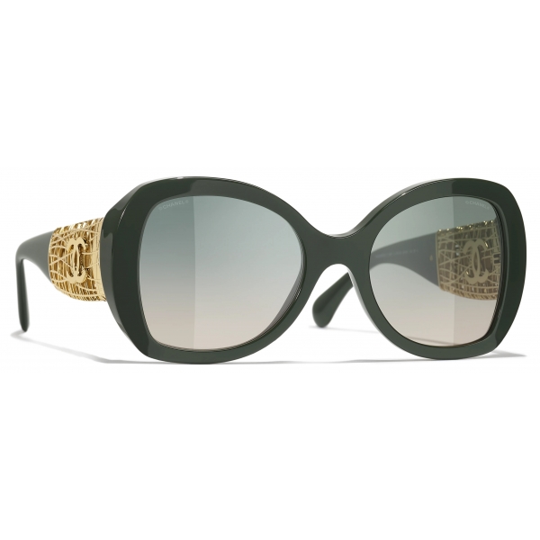 Chanel - Occhiali da Sole a Farfalla - Kaki Verde - Chanel Eyewear