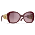 Chanel - Occhiali da Sole a Farfalla - Marrone Rosso - Chanel Eyewear