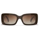 Chanel - Occhiali da Sole Rettangolare - Talpa Scuro - Chanel Eyewear