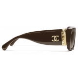 Chanel - Rectangular Sunglasses - Dark Taupe - Chanel Eyewear