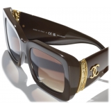 Chanel - Occhiali da Sole Rettangolare - Talpa Scuro - Chanel Eyewear