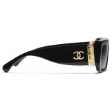 Chanel - Occhiali da Sole Rettangolare - Nero - Chanel Eyewear
