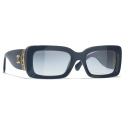 Chanel - Occhiali da Sole Rettangolare - Blu Grigio - Chanel Eyewear