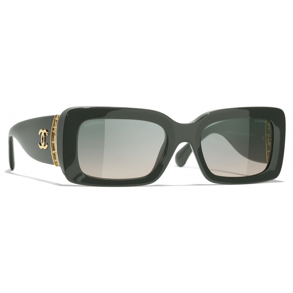 Chanel - Occhiali da Sole Rettangolare - Kaki Verde - Chanel Eyewear