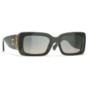 Chanel - Occhiali da Sole Rettangolare - Kaki Verde - Chanel Eyewear