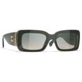 Chanel - Occhiali da Sole Rettangolare - Kaki Verde - Chanel Eyewear