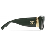 Chanel - Occhiali da Sole Rettangolare - Kaki Verde - Chanel Eyewear