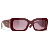 Chanel - Occhiali da Sole Rettangolare - Marrone Rosso - Chanel Eyewear