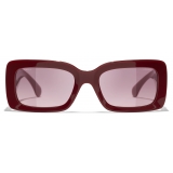 Chanel - Occhiali da Sole Rettangolare - Marrone Rosso - Chanel Eyewear