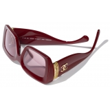 Chanel - Occhiali da Sole Rettangolare - Marrone Rosso - Chanel Eyewear