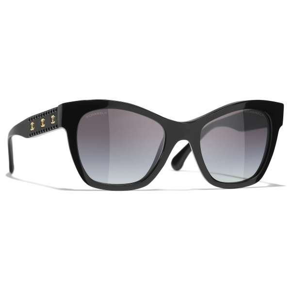 Chanel - Occhiali da Sole Cat-Eye - Nero Grigio Sfumate - Chanel Eyewear