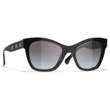 Chanel - Occhiali da Sole Cat-Eye - Nero Grigio Sfumate - Chanel Eyewear