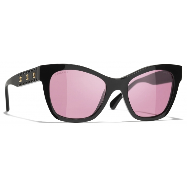 Chanel - Occhiali da Sole Cat-Eye - Nero Rosa - Chanel Eyewear
