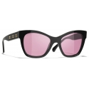 Chanel - Occhiali da Sole Cat-Eye - Nero Rosa - Chanel Eyewear