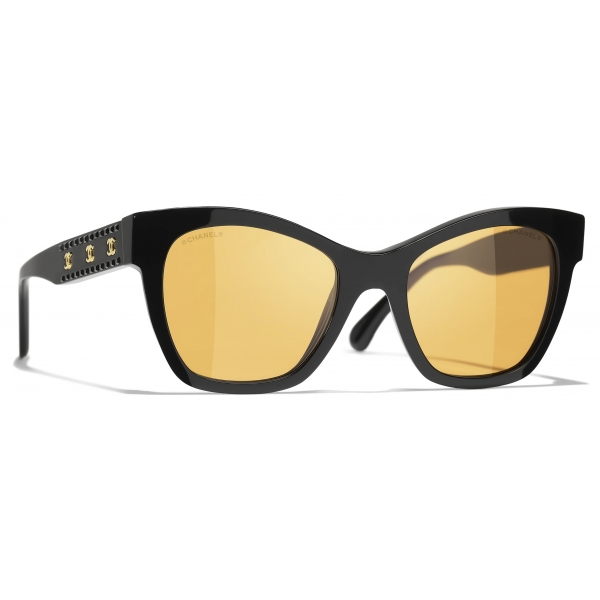 Chanel - Occhiali da Sole Cat-Eye - Nero Giallo - Chanel Eyewear