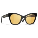 Chanel - Cat-Eye Sunglasses - Black Yellow - Chanel Eyewear