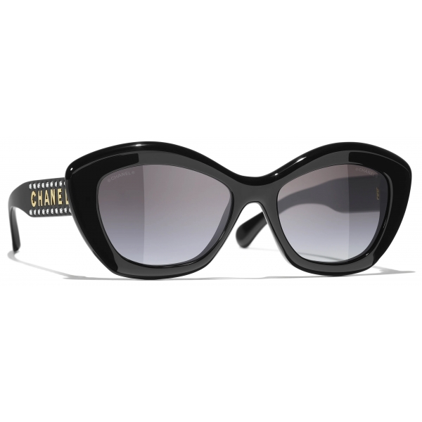 Chanel - Occhiali da Sole Cat-Eye - Nero Grigio Sfumate - Chanel Eyewear