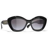 Chanel - Occhiali da Sole Cat-Eye - Nero Grigio Sfumate - Chanel Eyewear