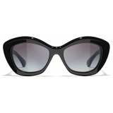 Chanel - Occhiali da Sole Cat-Eye - Nero Grigio Sfumate - Chanel Eyewear