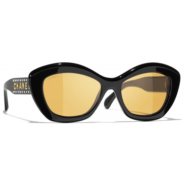 Chanel - Occhiali da Sole Cat-Eye - Nero Giallo - Chanel Eyewear