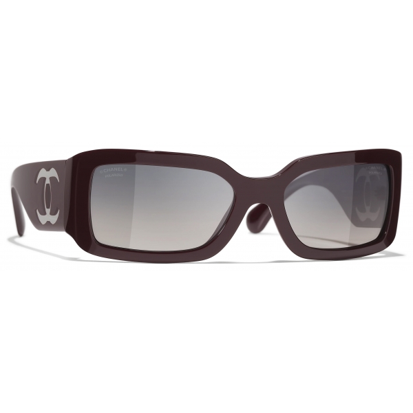 Chanel - Occhiali da Sole Rettangolare - Viola Scuro - Chanel Eyewear
