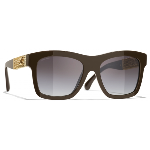Chanel - Occhiali da Sole Quadrati - Talpa Scuro - Chanel Eyewear