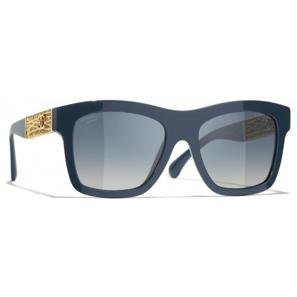 Chanel - Occhiali da Sole Quadrati - Blu Grigio - Chanel Eyewear