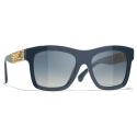Chanel - Occhiali da Sole Quadrati - Blu Grigio - Chanel Eyewear